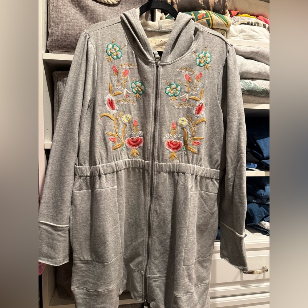 Evy's Tree Gray Embroidered Hooded Jacket